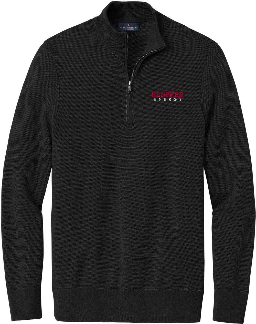 Brooks Brothers Washable Merino Birdseye 1/4-Zip Sweater with custom logo embroidery