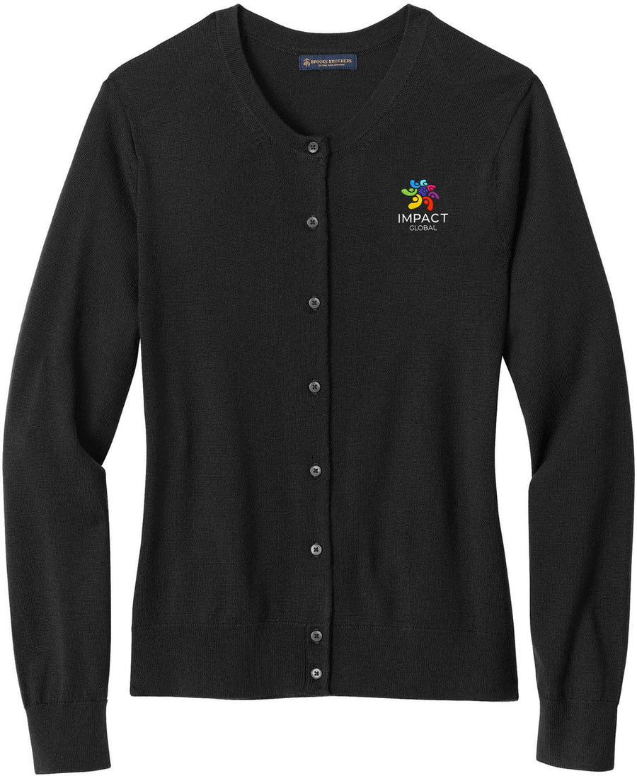 Brooks Brothers Women’s Washable Merino Cardigan Sweater with custom logo embroidery