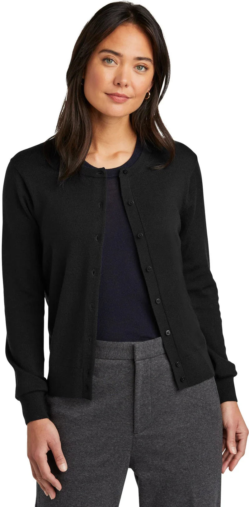 Brooks Brothers Women’s Washable Merino Cardigan Sweater with custom logo embroidery