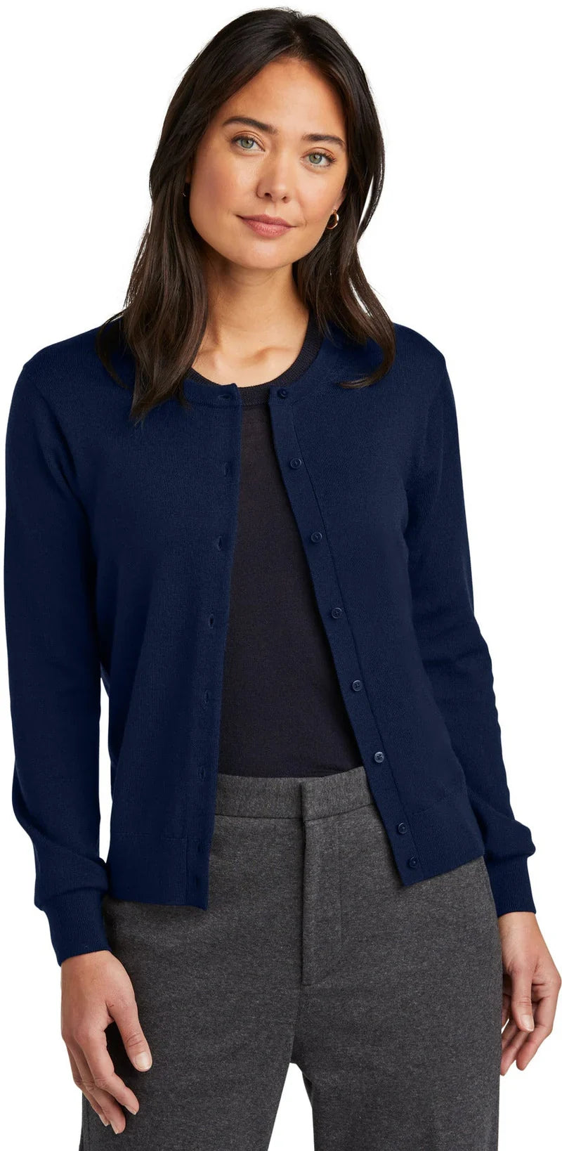 Brooks Brothers Women’s Washable Merino Cardigan Sweater with custom logo embroidery
