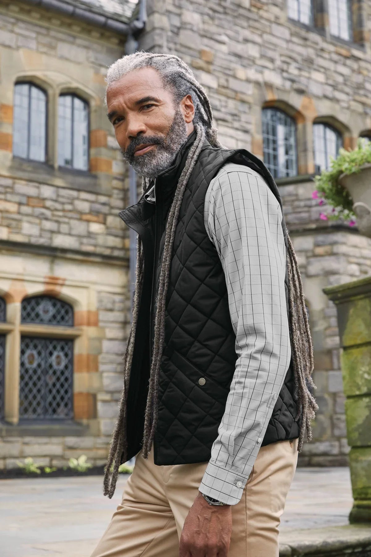 Brooks Brothers Quilted Vest with custom logo embroidery