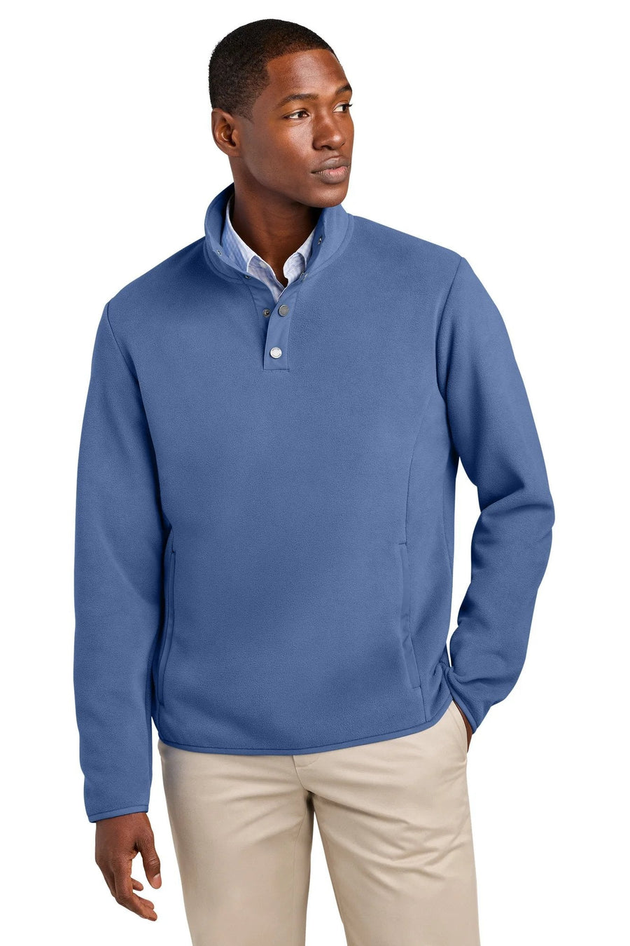 Brooks Brothers Fleece 1/4-Snap Neck with custom logo embroidery