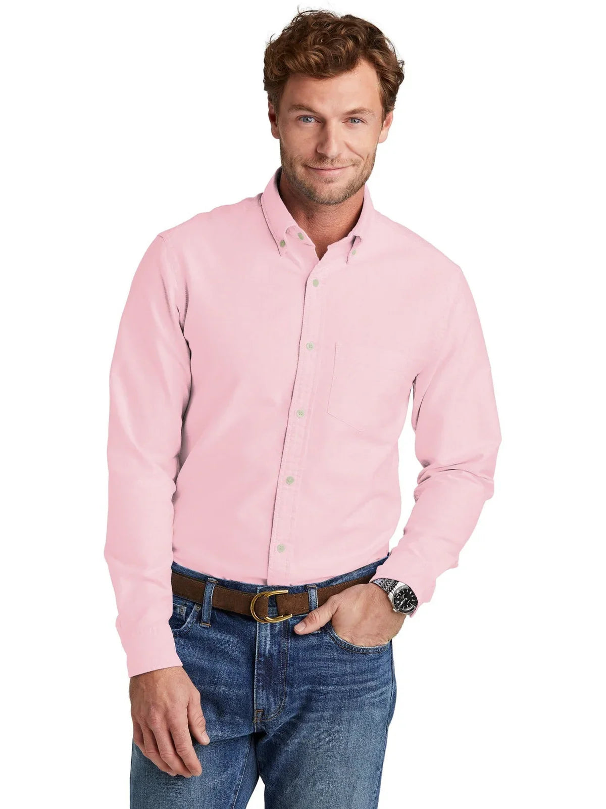 Brooks Brothers Casual Oxford Cloth Shirt with custom logo embroidery