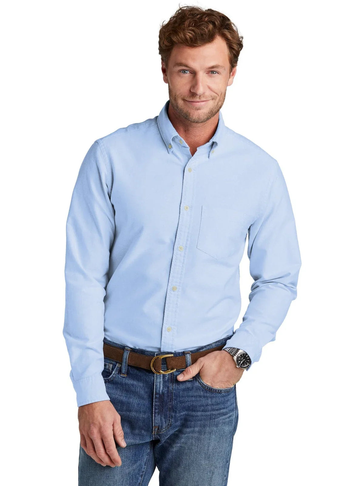 Brooks Brothers Casual Oxford Cloth Shirt with custom logo embroidery