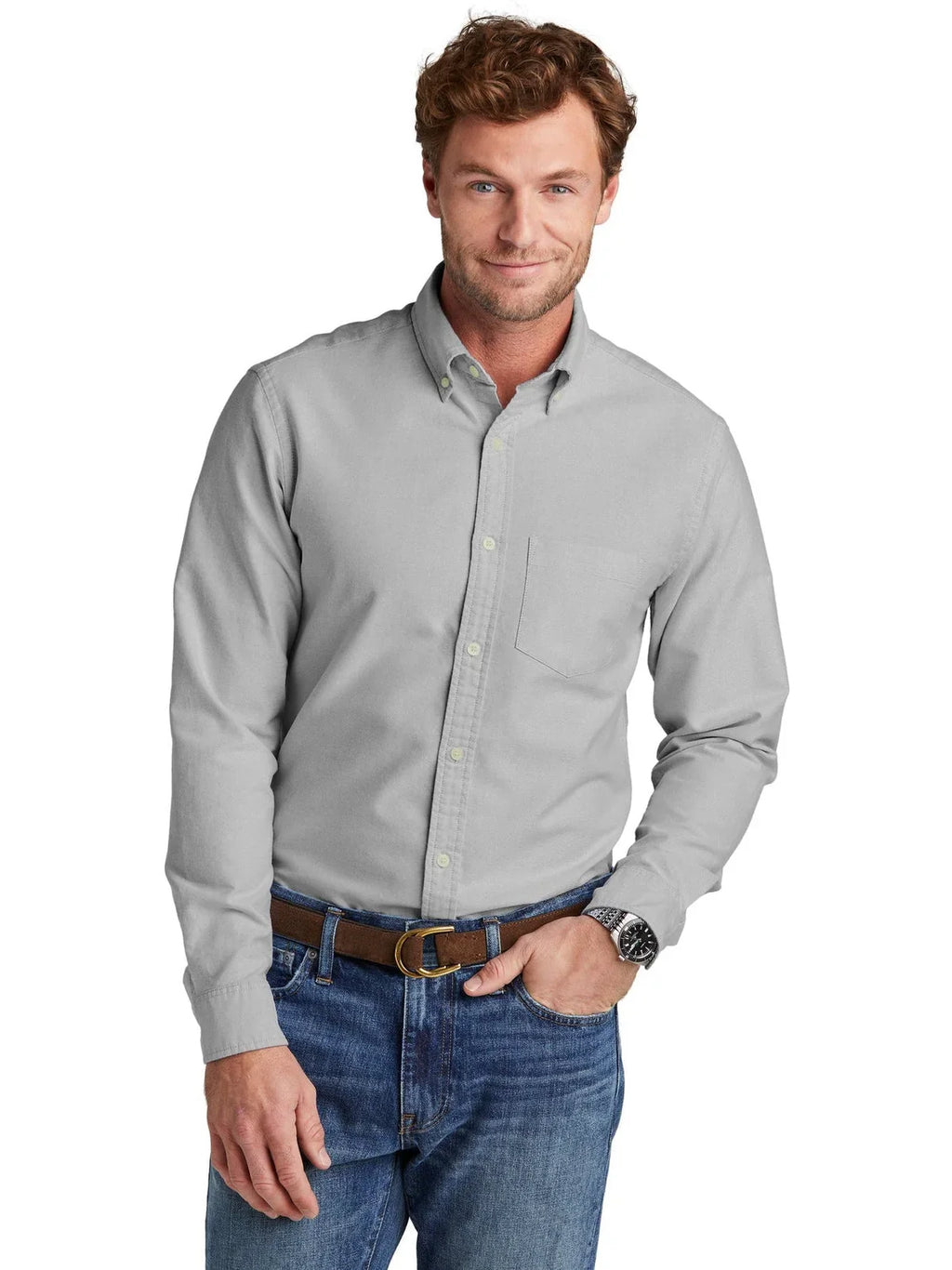 Brooks Brothers Casual Oxford Cloth Shirt with custom logo embroidery