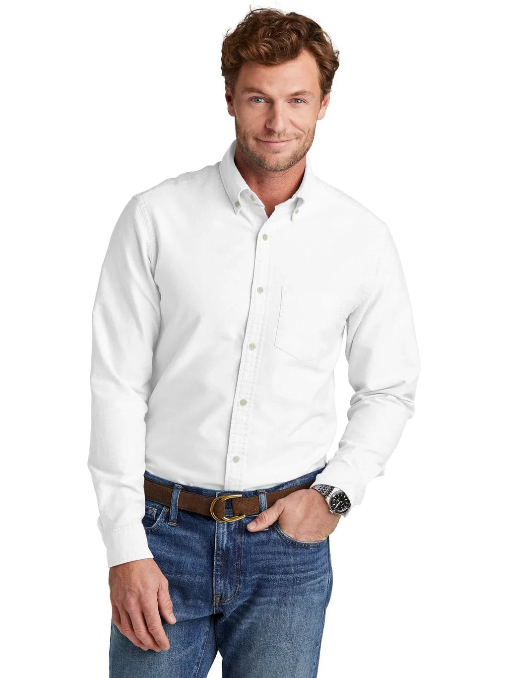 Brooks Brothers Casual Oxford Cloth Shirt with custom logo embroidery
