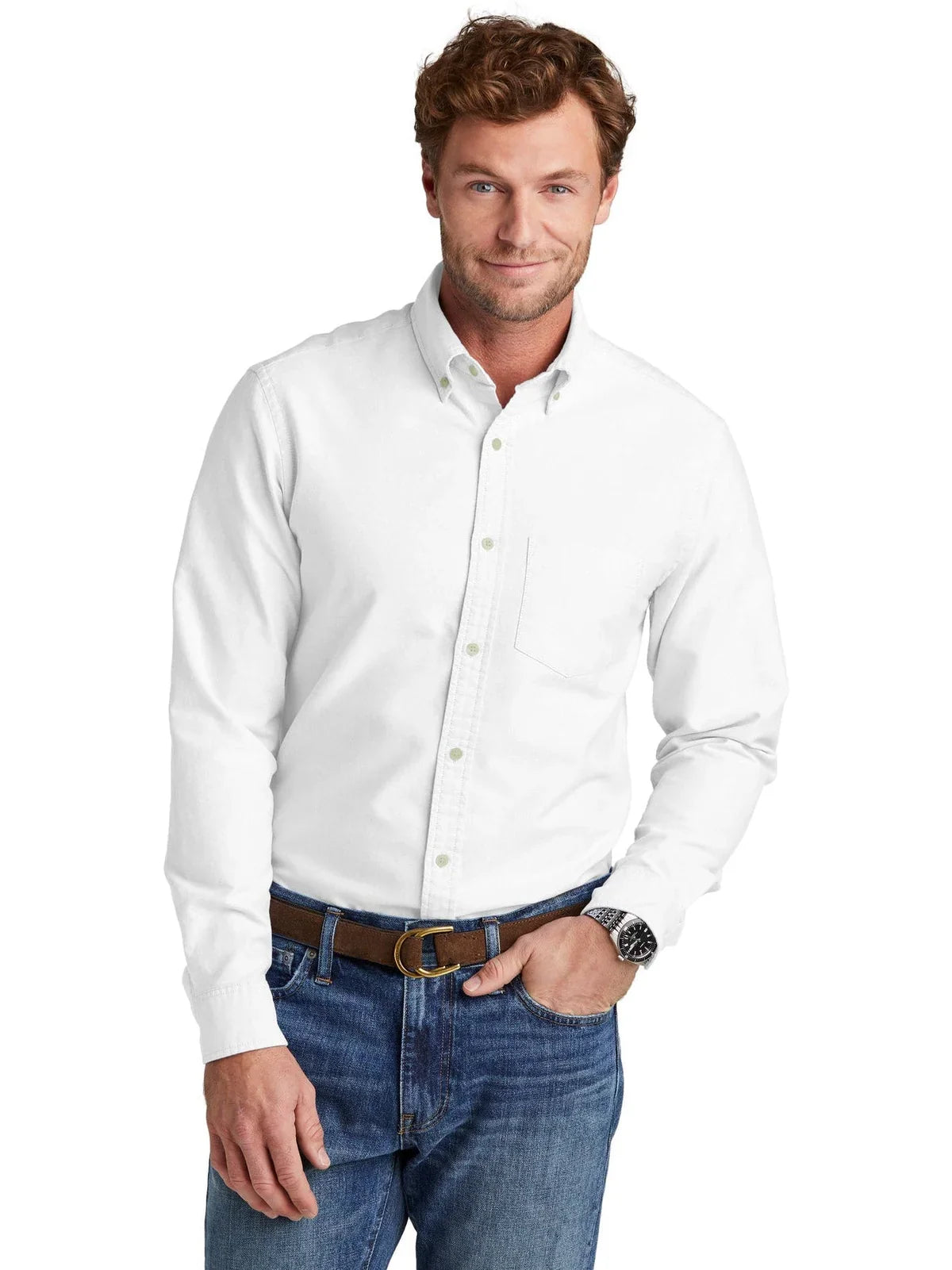 Brooks Brothers Casual Oxford Cloth Shirt with custom logo embroidery