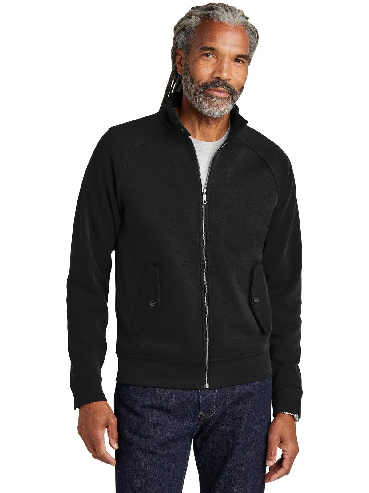 Brooks Brothers Double-Knit Full-Zip with custom logo embroidery