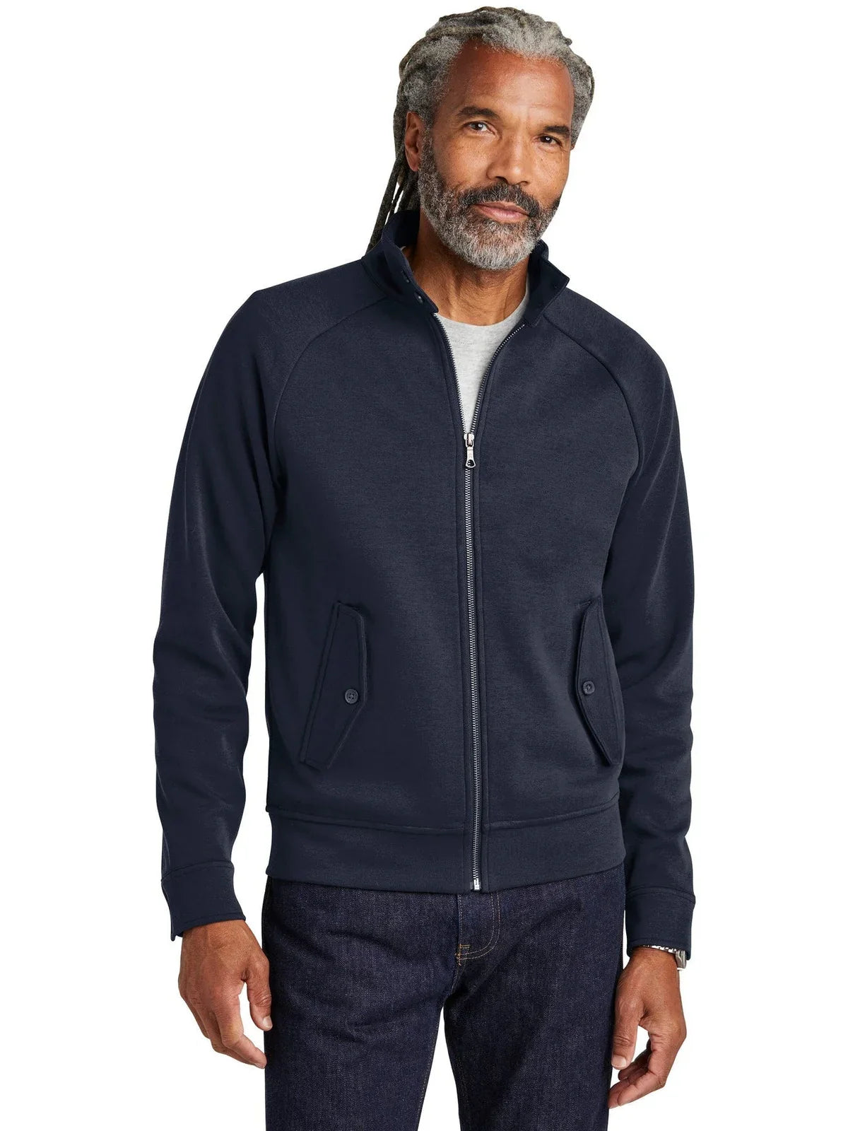 Brooks Brothers Double-Knit Full-Zip with custom logo embroidery