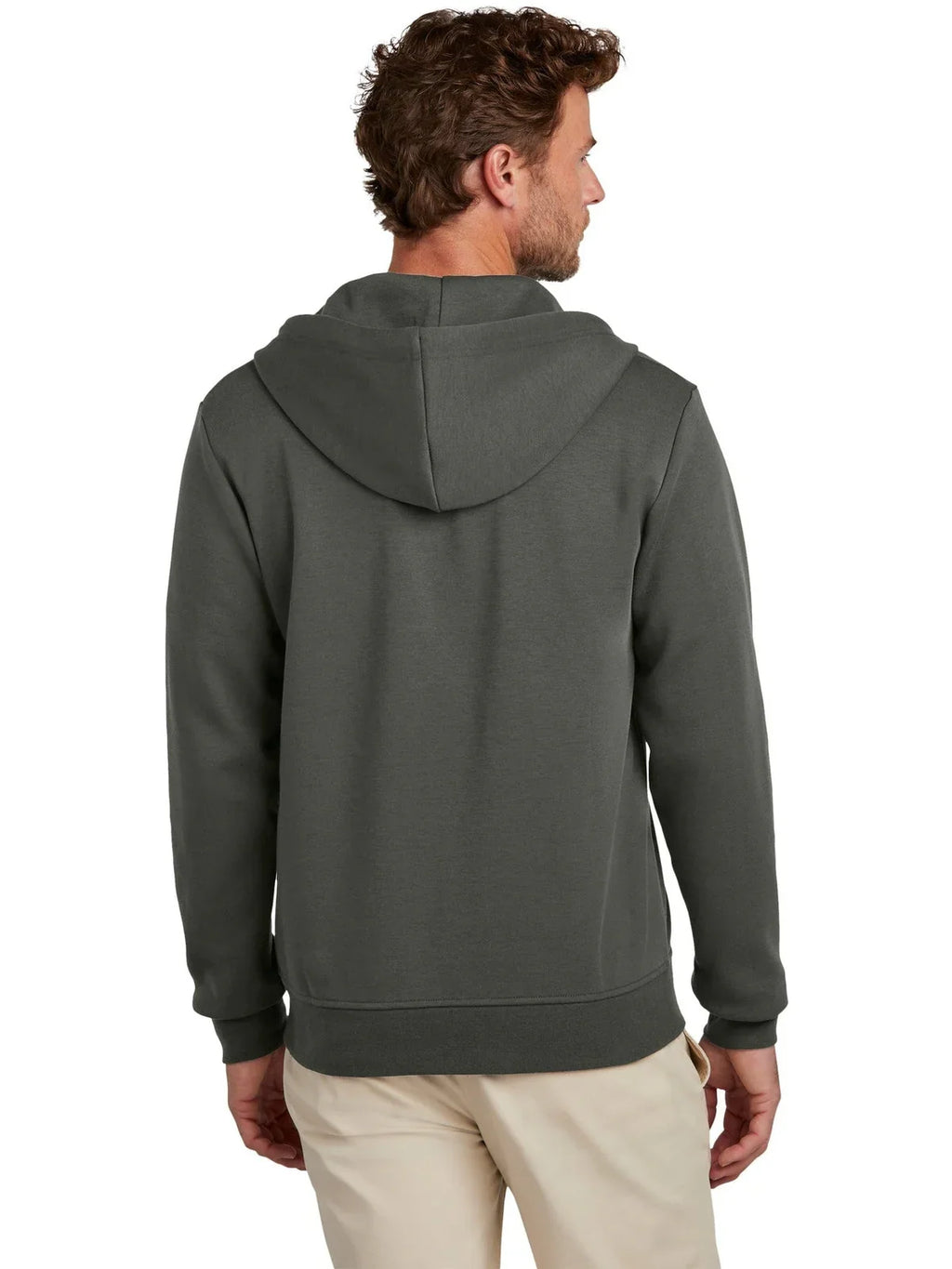 Brooks Brothers Double-Knit Full-Zip Hoodie with custom logo embroidery