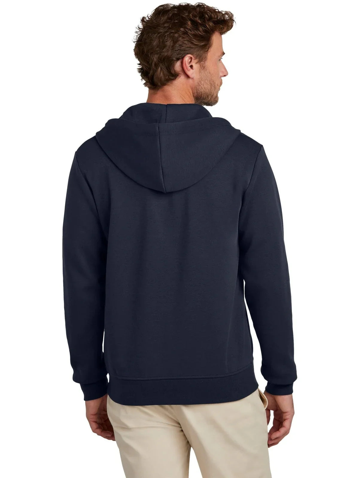 Brooks Brothers Double-Knit Full-Zip Hoodie with custom logo embroidery