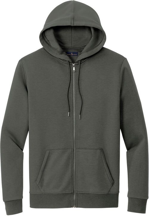 Brooks Brothers Double-Knit Full-Zip Hoodie with custom logo embroidery
