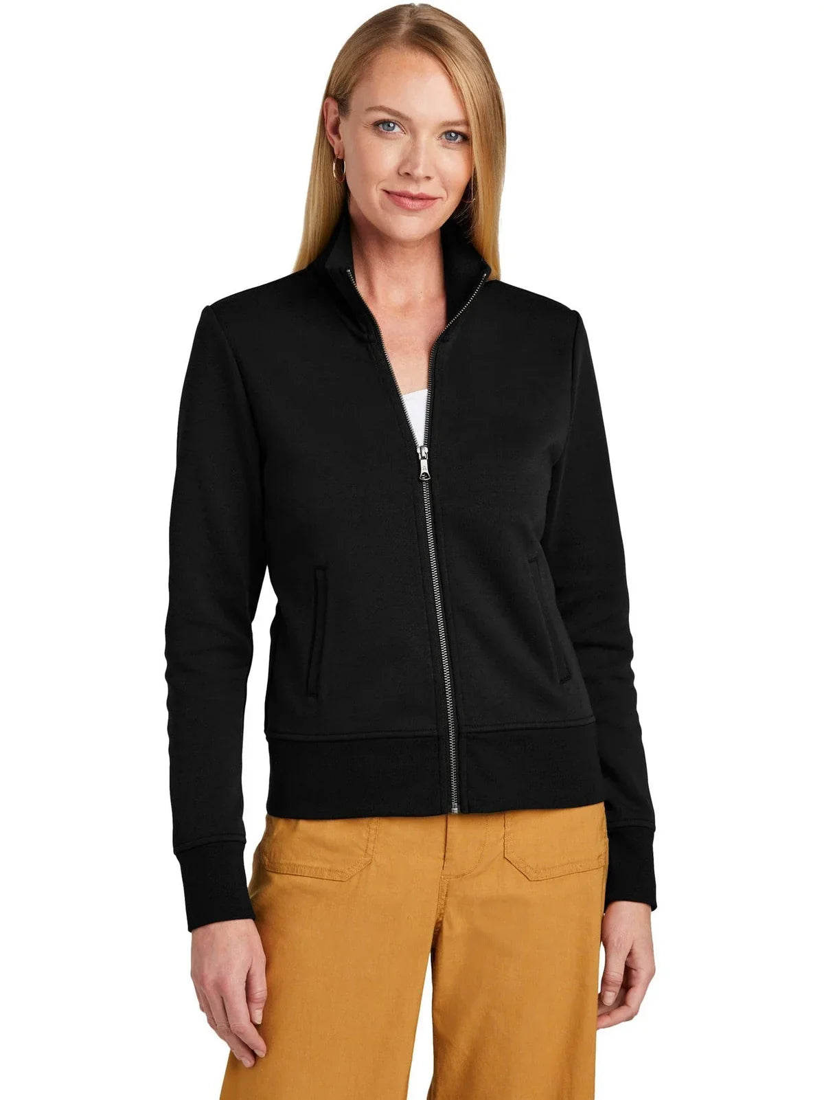 Brooks Brothers Women’s Double-Knit Full-Zip with custom logo embroidery
