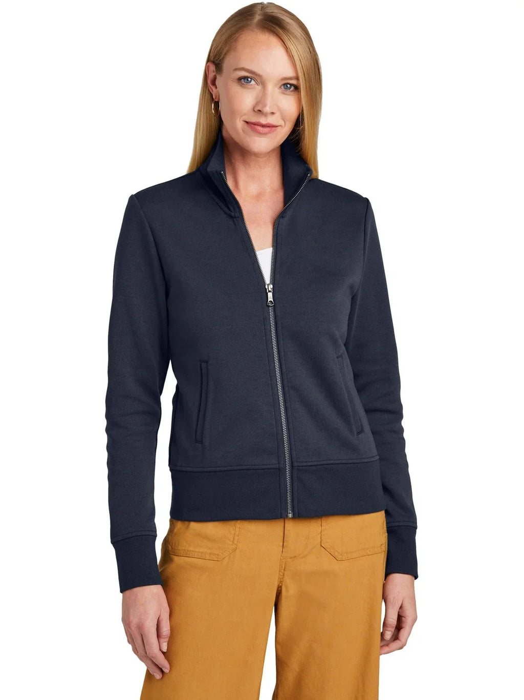 Brooks Brothers Women’s Double-Knit Full-Zip with custom logo embroidery