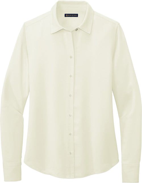 Brooks Brothers Ladies Full-Button Satin Blouse with custom logo embroidery