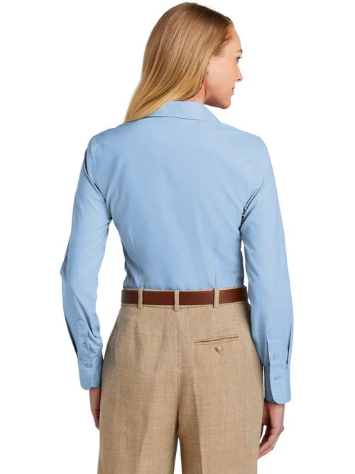 Brooks Brothers Women’s Wrinkle-Free Stretch Nailhead Shirt with custom logo embroidery