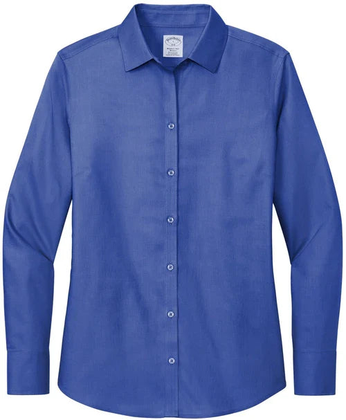Brooks Brothers Women’s Wrinkle-Free Stretch Nailhead Shirt with custom logo embroidery