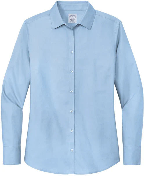 Brooks Brothers Women’s Wrinkle-Free Stretch Nailhead Shirt with custom logo embroidery