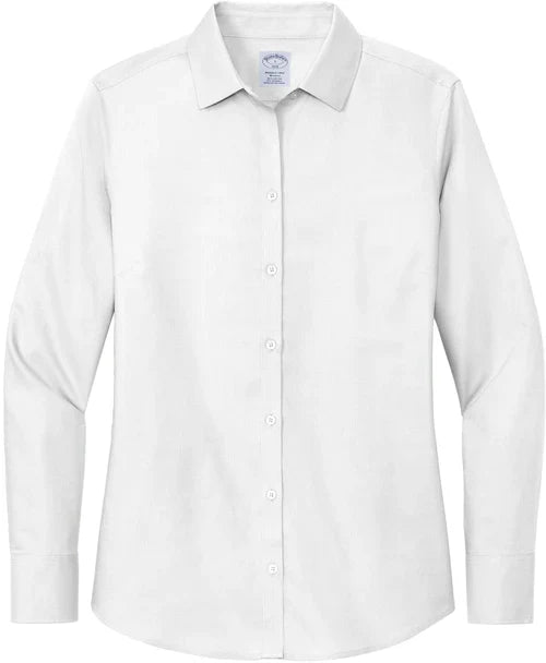 Brooks Brothers Women’s Wrinkle-Free Stretch Nailhead Shirt with custom logo embroidery