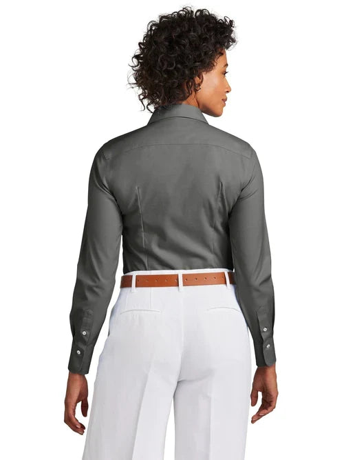 Brooks Brothers Women’s Wrinkle-Free Stretch Pinpoint Shirt with custom logo embroidery