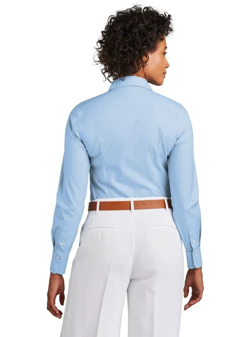Brooks Brothers Women’s Wrinkle-Free Stretch Pinpoint Shirt with custom logo embroidery