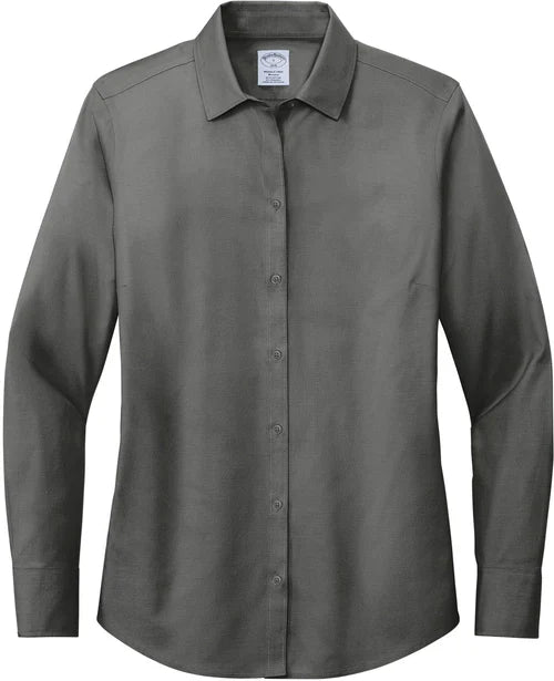 Brooks Brothers Women’s Wrinkle-Free Stretch Pinpoint Shirt with custom logo embroidery