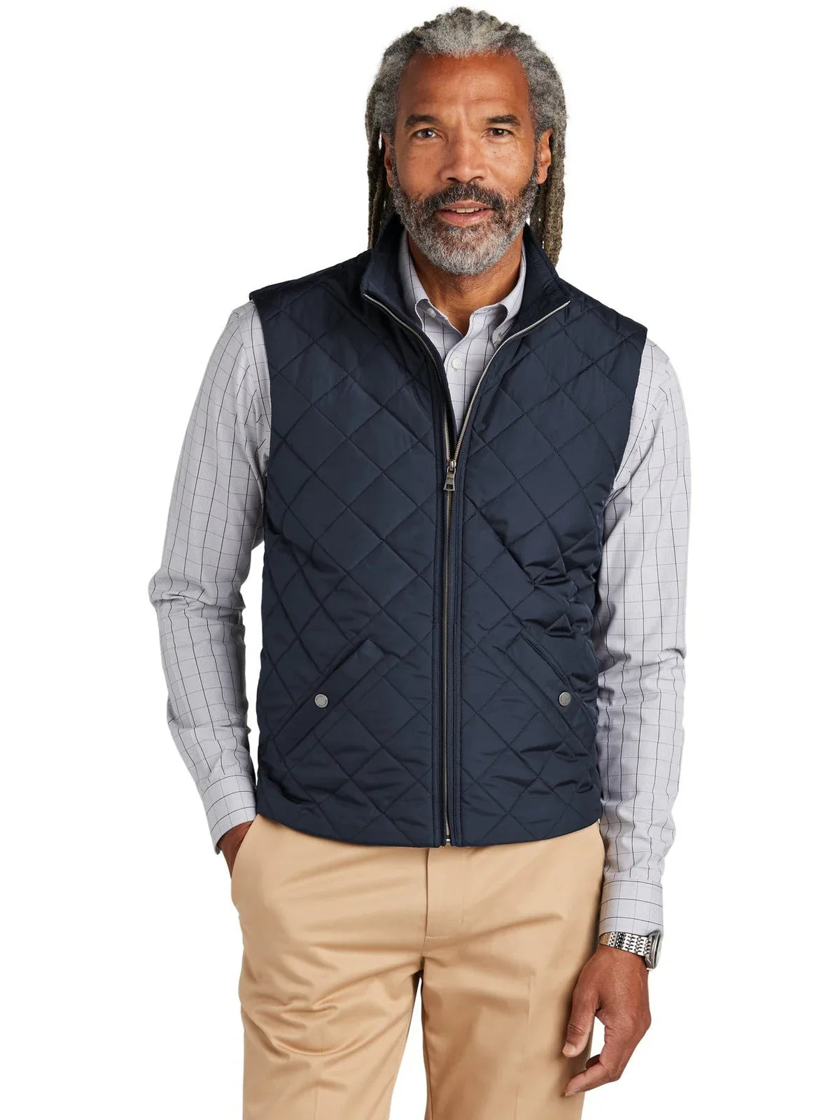 Brooks Brothers Quilted Vest with custom logo embroidery