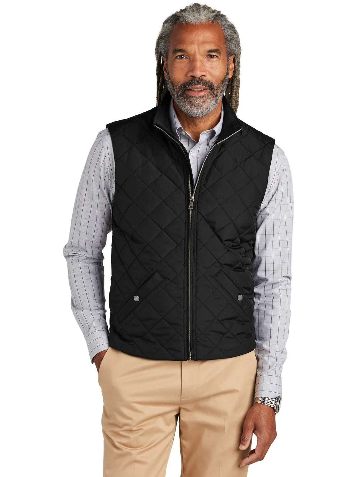 Brooks Brothers Quilted Vest with custom logo embroidery