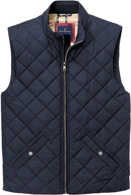 Brooks Brothers Quilted Vest with custom logo embroidery