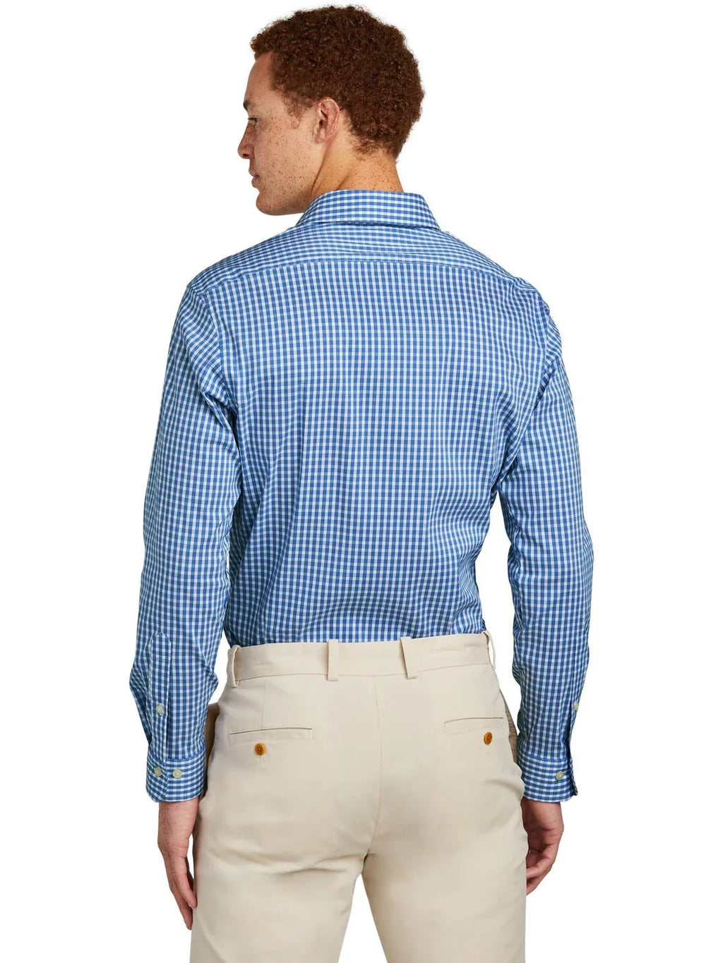 Brooks Brothers Tech Stretch Patterned Shirt with custom logo embroidery