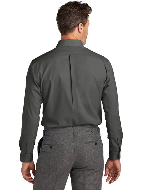Brooks Brothers Wrinkle-Free Stretch Nailhead Shirt with custom logo embroidery