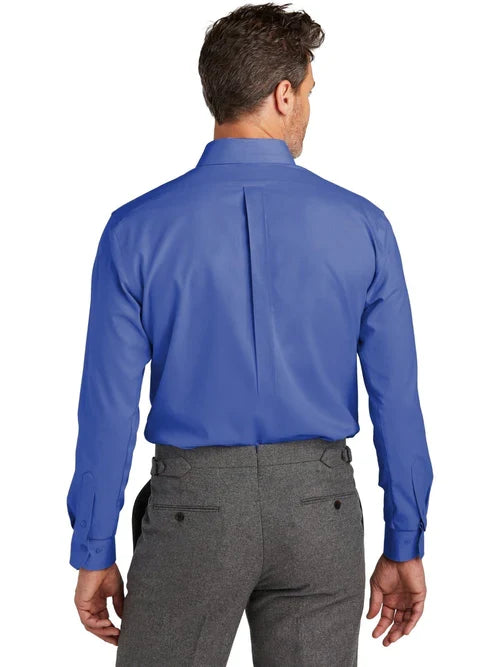 Brooks Brothers Wrinkle-Free Stretch Nailhead Shirt with custom logo embroidery