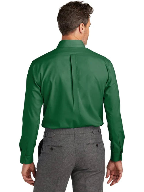 Brooks Brothers Wrinkle-Free Stretch Nailhead Shirt with custom logo embroidery