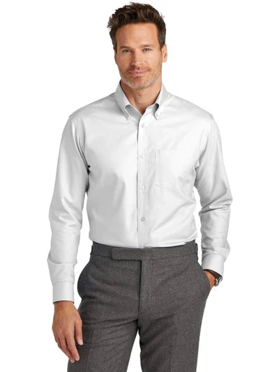 Brooks Brothers Wrinkle-Free Stretch Nailhead Shirt with custom logo embroidery