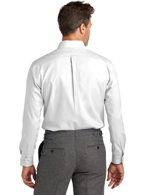 Brooks Brothers Wrinkle-Free Stretch Nailhead Shirt with custom logo embroidery