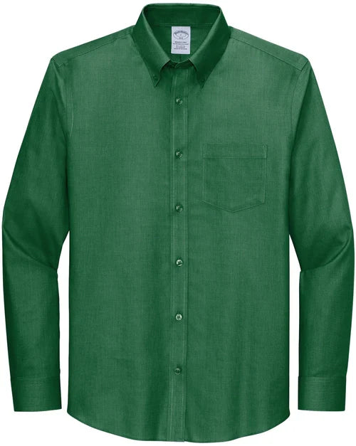 Brooks Brothers Wrinkle-Free Stretch Nailhead Shirt with custom logo embroidery