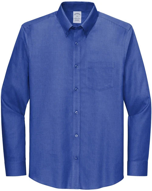 Brooks Brothers Wrinkle-Free Stretch Nailhead Shirt with custom logo embroidery