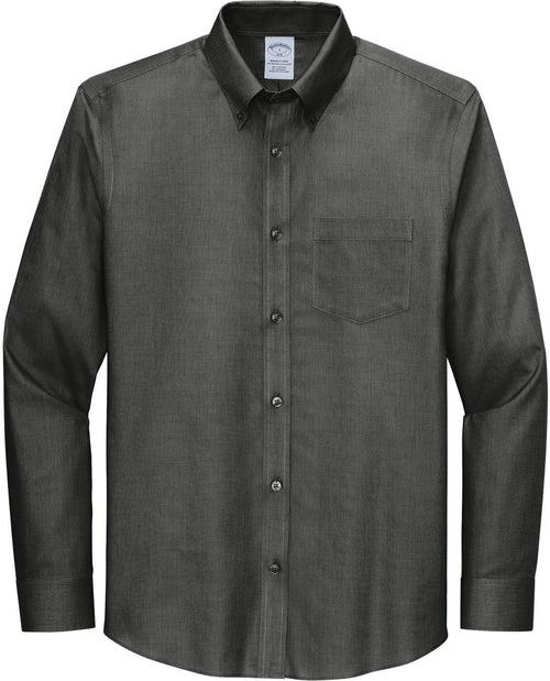 Brooks Brothers Wrinkle-Free Stretch Nailhead Shirt with custom logo embroidery