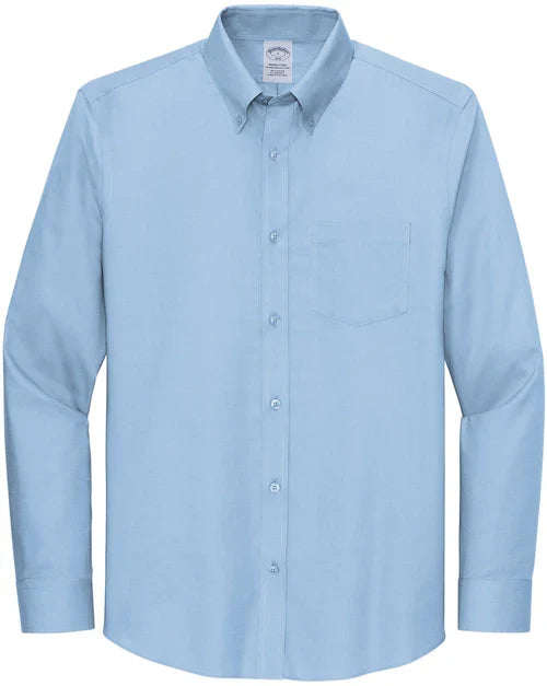Brooks Brothers Wrinkle-Free Stretch Nailhead Shirt with custom logo embroidery