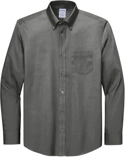 Brooks Brothers Wrinkle-Free Stretch Pinpoint Shirt with custom logo embroidery