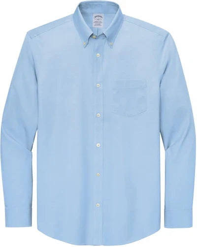 Brooks Brothers Wrinkle-Free Stretch Pinpoint Shirt with custom logo embroidery