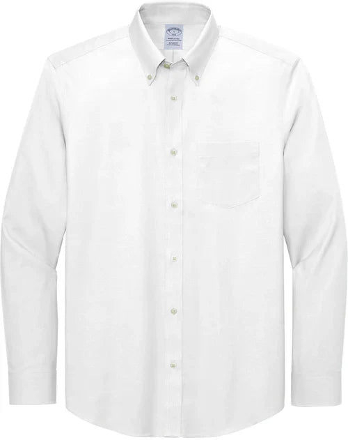 Brooks Brothers Wrinkle-Free Stretch Pinpoint Shirt with custom logo embroidery