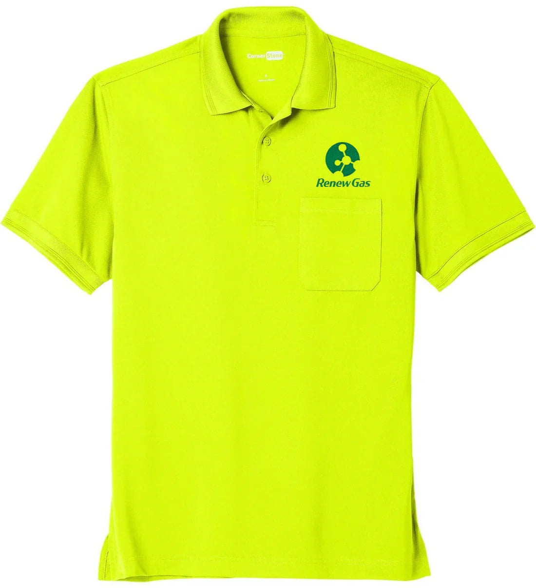 CornerStone Industrial Snag-Proof Pique Pocket Polo with custom logo embroidery