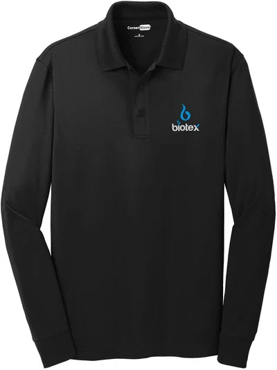 CornerStone Select Snag-Proof Long Sleeve Polo with custom logo embroidery