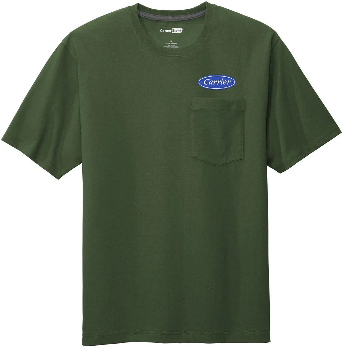 CornerStone Workwear Pocket Tee with custom logo embroidery