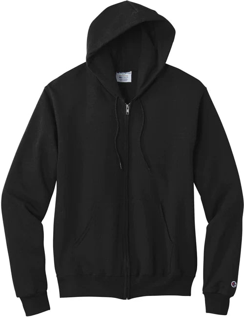Champion Powerblend Full-Zip Hoodie with custom logo embroidery