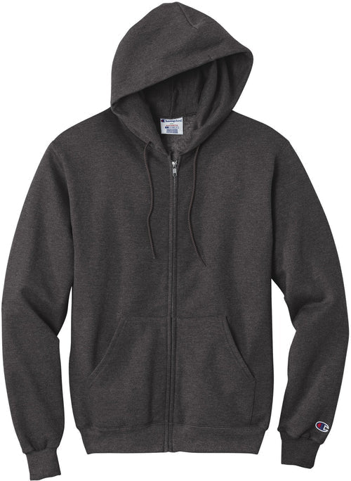 Champion Powerblend Full-Zip Hoodie with custom logo embroidery