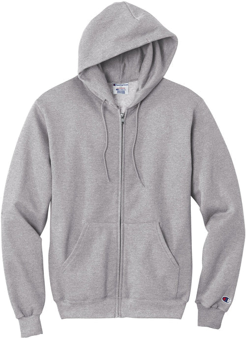 Champion Powerblend Full-Zip Hoodie with custom logo embroidery