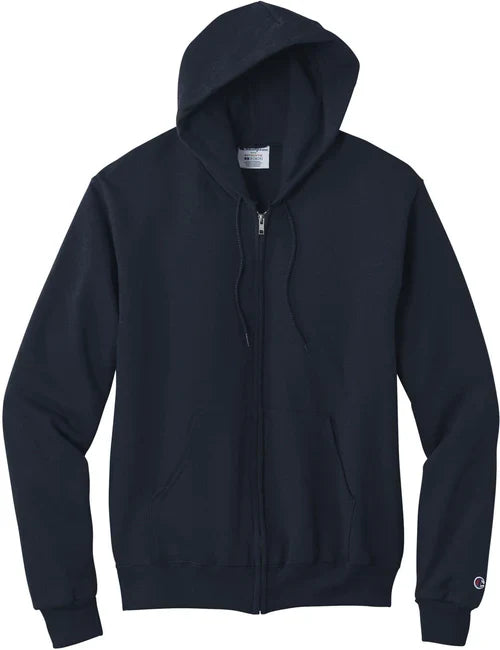 Champion Powerblend Full-Zip Hoodie with custom logo embroidery