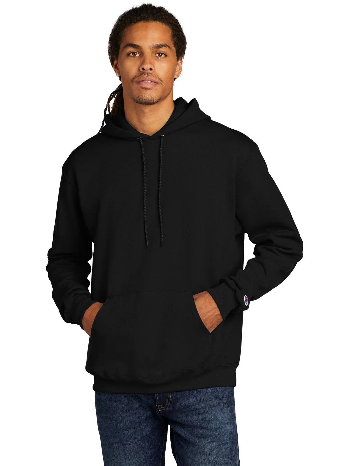 Champion Powerblend Pullover Hoodie with custom logo embroidery